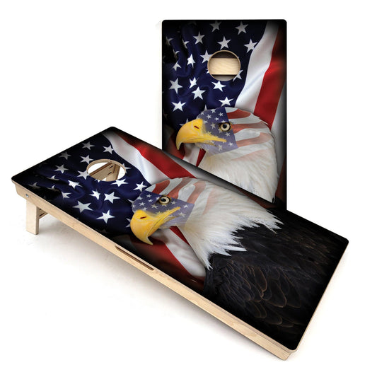 Eagle War Paint USA Flag Cornhole Boards