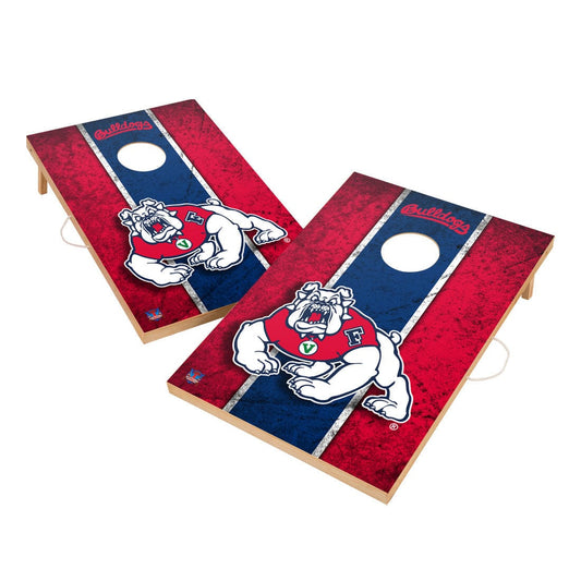 Vintage Fresno State Bulldogs Solid Wood 2x3 Cornhole Set