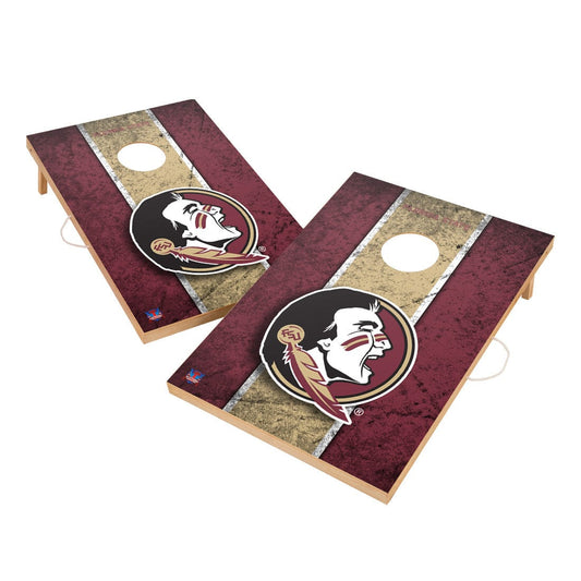 Vintage Florida State University Seminoles FSU Solid Wood 2x3 Cornhole Set