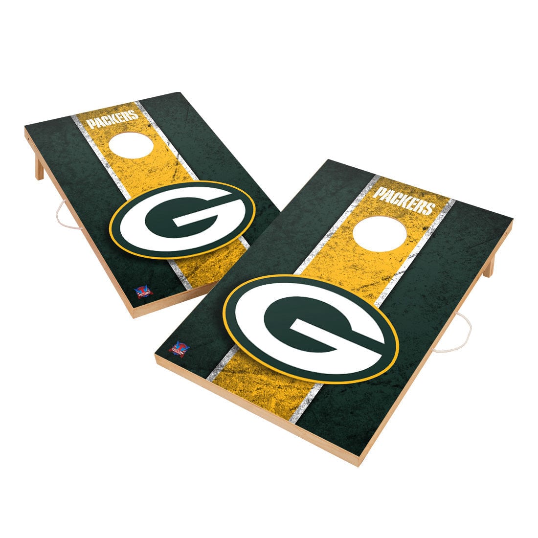 Vintage Green Bay Packers NFL Solid Wood 2x3 Cornhole Set