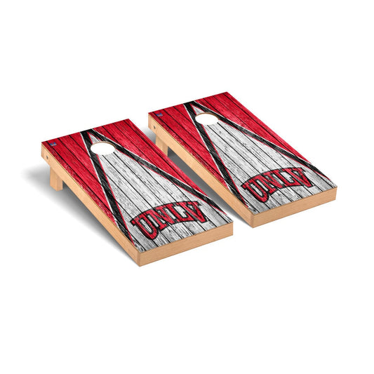 University of Nevada Las Vegas UNLV Rebels Cornhole Board Set - Weathered Triangle Version