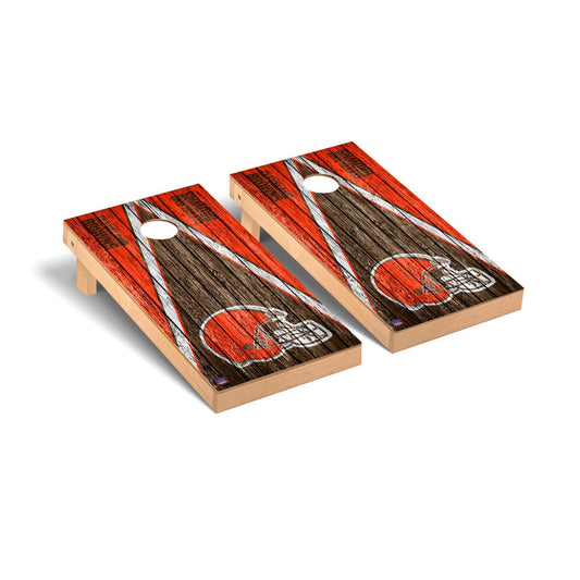 Cleveland Browns NFL Football Cornhole Board Set - Triangle Weathered Version