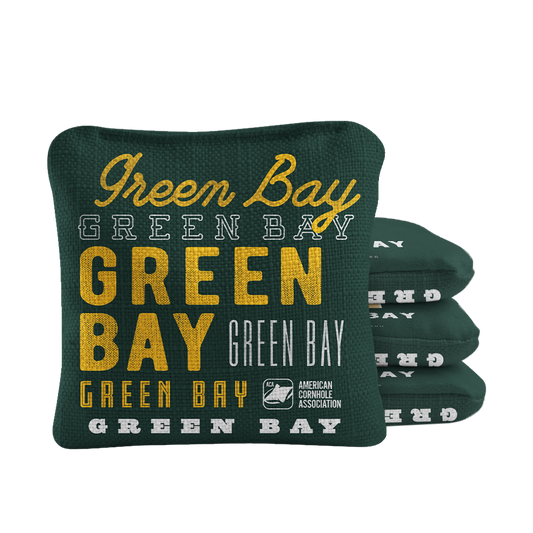 Gameday Green Bay Football Synergy Pro Green Cornhole Bags