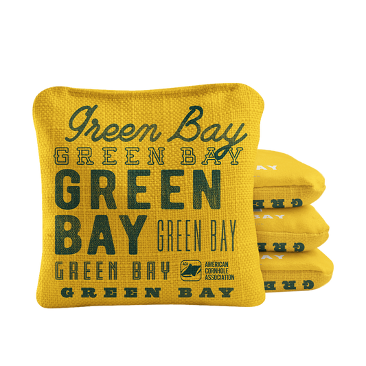Gameday Green Bay Football Synergy Pro Yellow Cornhole Bags