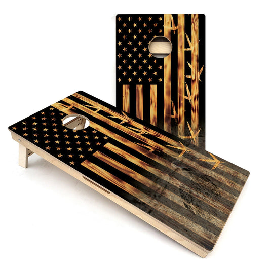 American Flag Hidden Turkey Cornhole Boards