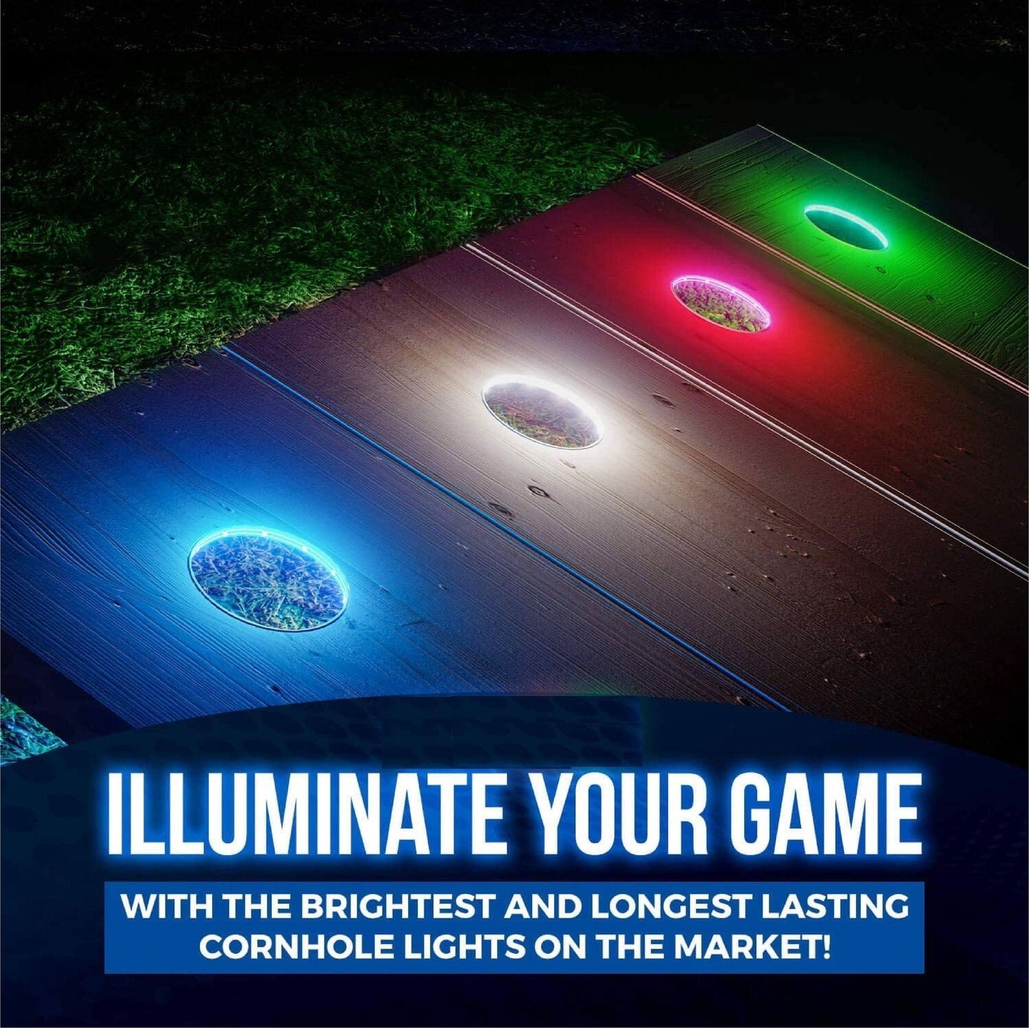 Creighton Slanted cornhole lights