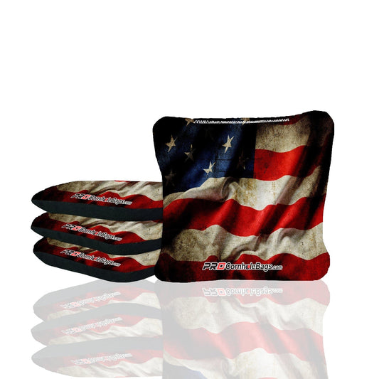 Rustic American Flag Stick & Slide Cornhole Bags
