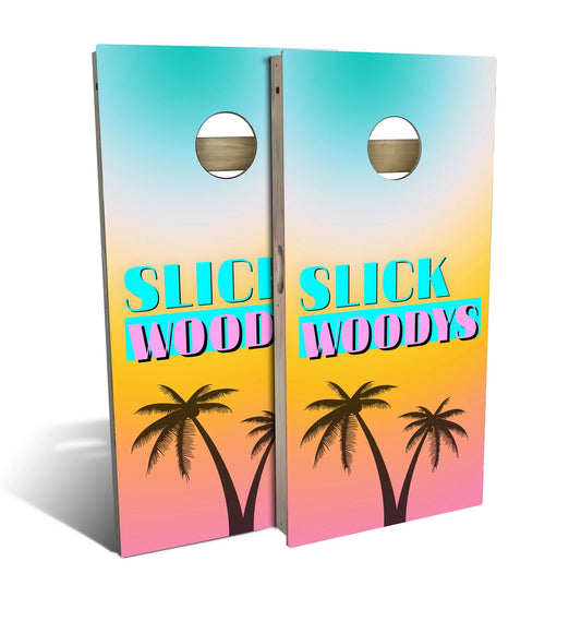Slick Woody Logo Cornhole Boards