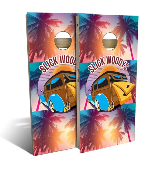 Slick Woodys Sticker Cornhole Boards