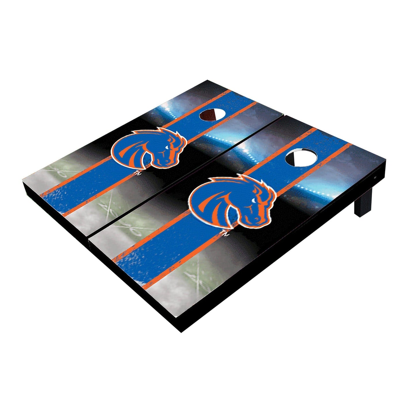 Boise State Broncos Field Long Stripe Matching Royal All-Weather Cornhole Boards