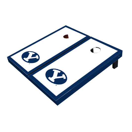 Brigham Young BYU Cougars White Matching Border Cornhole Boards