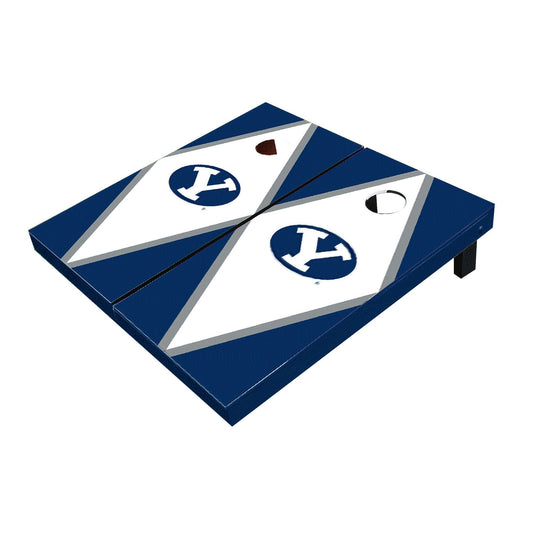 Brigham Young BYU Cougars White And Navy Matching Diamond All-Weather Cornhole Boards