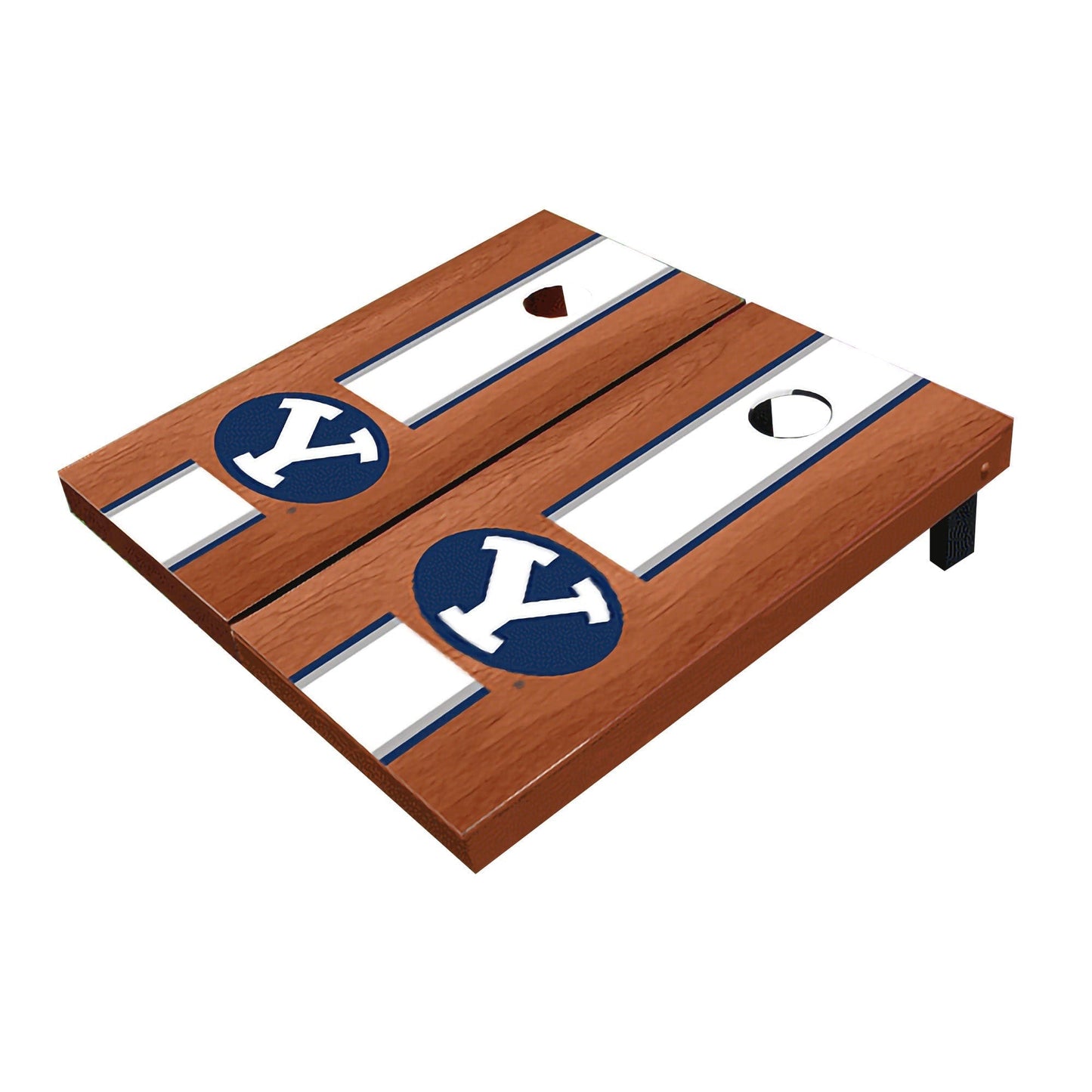 Brigham Young BYU Cougars White Rosewood Matching Long Stripe All-Weather Cornhole Boards