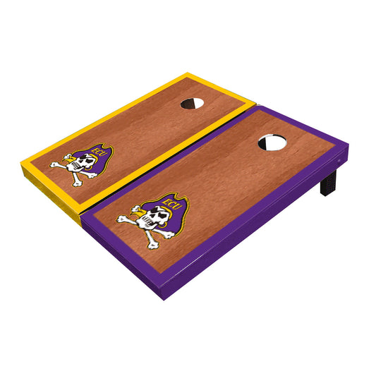 Eastern Carolina ECU Pirates Rosewood Alternating Border Cornhole Boards
