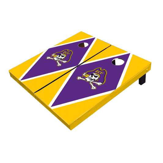 Eastern Carolina ECU Pirates Purple and Yellow Matching Diamond Cornhole Boards