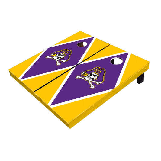 Eastern Carolina ECU Pirates Purple and Yellow Matching Diamond All-Weather Cornhole Boards