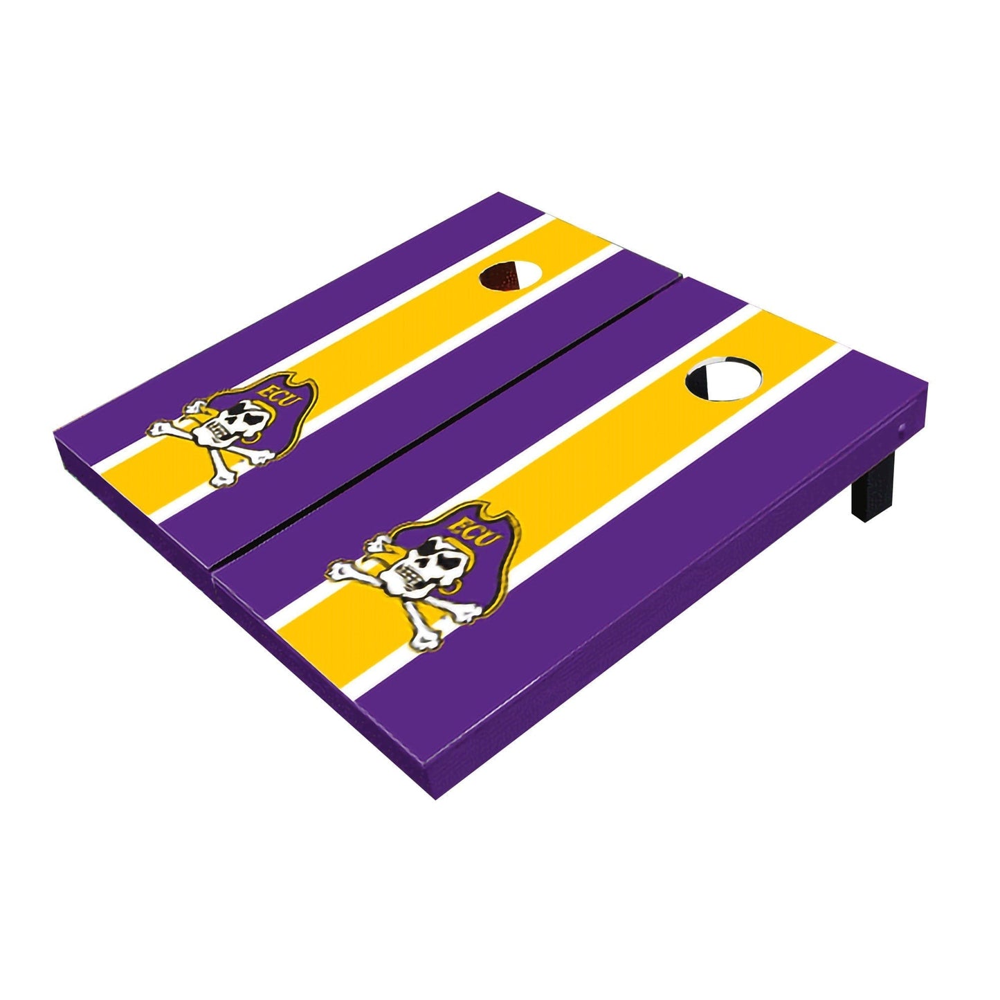 Eastern Carolina ECU Pirates Yellow and Purple Matching Long Stripe All-Weather Cornhole Boards