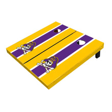 Eastern Carolina ECU Pirates Purple and Yellow Matching Long Stripe All-Weather Cornhole Boards

