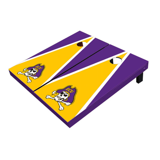 Eastern Carolina ECU Pirates Yellow and Purple Matching Triangle Cornhole Boards