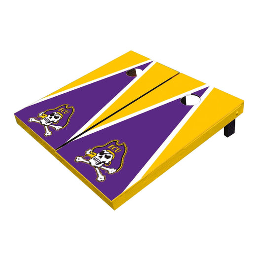 Eastern Carolina ECU Pirates Purple and Yellow Matching Triangle All-Weather Cornhole Boards