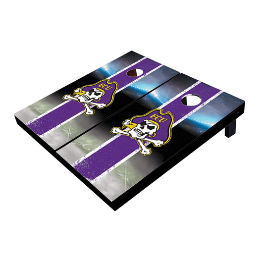 Eastern Carolina ECU Pirates Field Long Stripe Matching Purple All-Weather Cornhole Boards