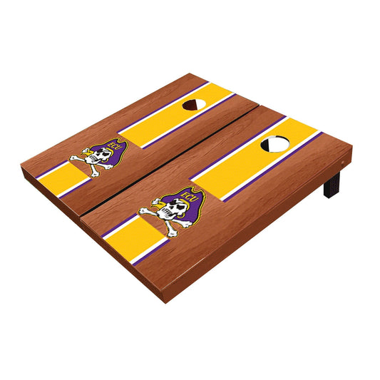 Eastern Carolina ECU Pirates Yellow Rosewood Matching Long Stripe All-Weather Cornhole Boards
