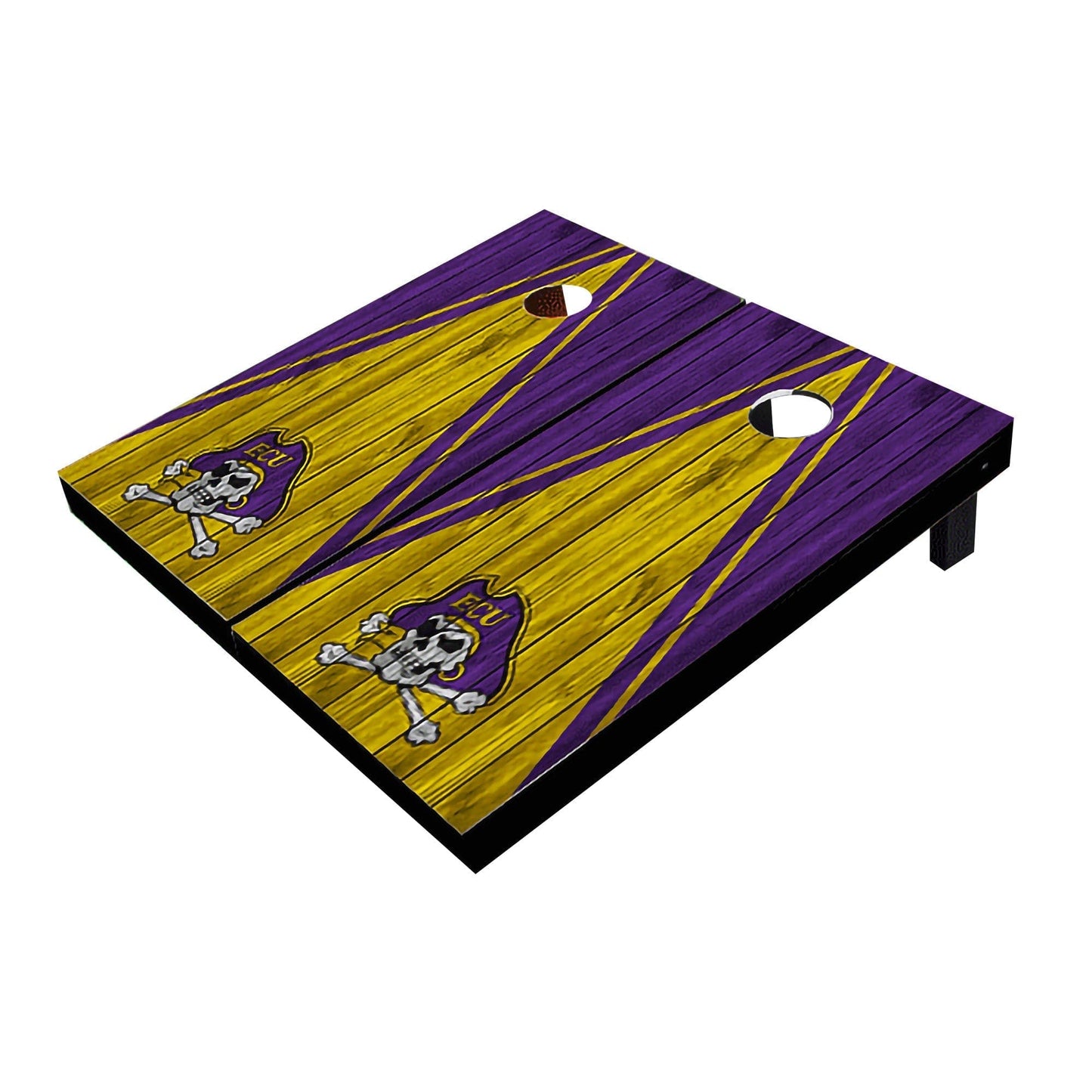 Eastern Carolina ECU Pirates Yellow and Purple Matching Triangle All-Weather Cornhole Boards