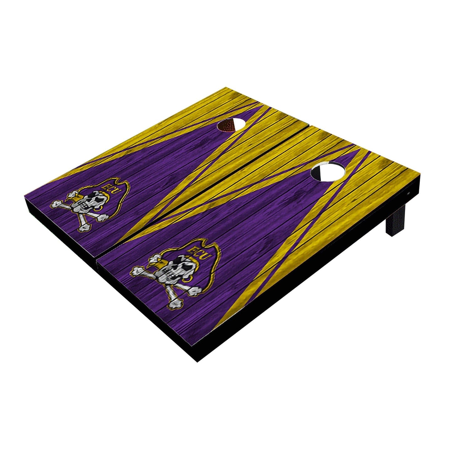 Eastern Carolina ECU Pirates Purple and Yellow Matching Triangle All-Weather Cornhole Boards