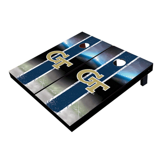 Georgia GT Yellow Jackets Field Long Stripe Matching Navy All-Weather Cornhole Boards