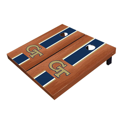 Georgia GT Yellow Jackets Navy Rosewood Matching Long Stripe All-Weather Cornhole Boards