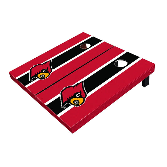 Louisville Cardinals Black And Red Matching Long Stripe All-Weather Cornhole Boards