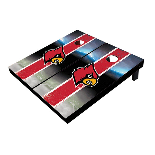 Louisville Cardinals Field Long Stripe Matching Red Cornhole Boards