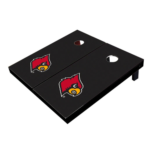 Louisville Cardinals Black Matching Solid Cornhole Boards
