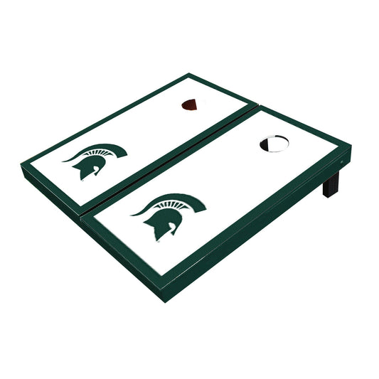 Michigan State Spartans White Matching Border Cornhole Boards