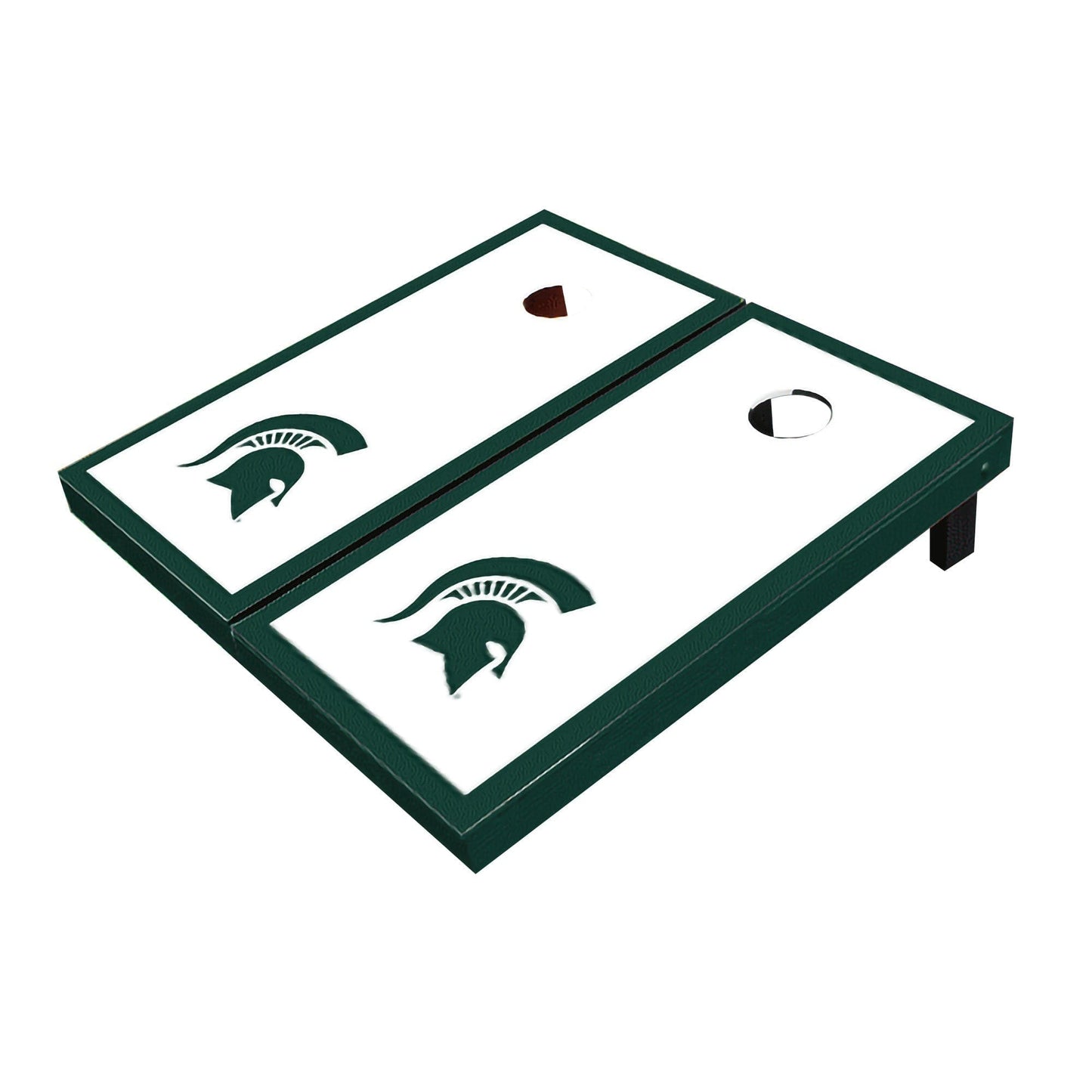 Michigan State Spartans White Matching Border All-Weather Cornhole Boards