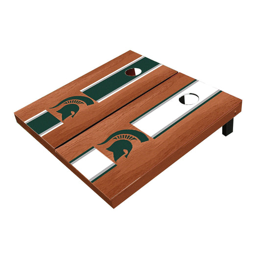 Michigan State Spartans Rosewood Alternating Long Stripe Cornhole Boards