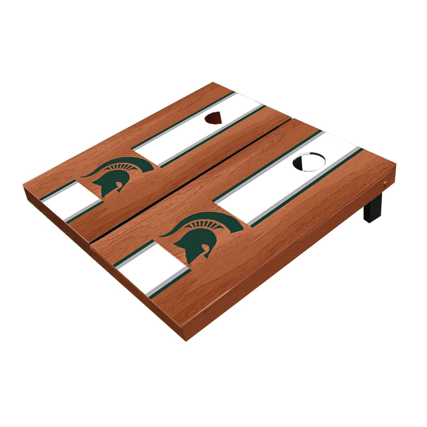 Michigan State Spartans White Rosewood Matching Long Stripe All-Weather Cornhole Boards