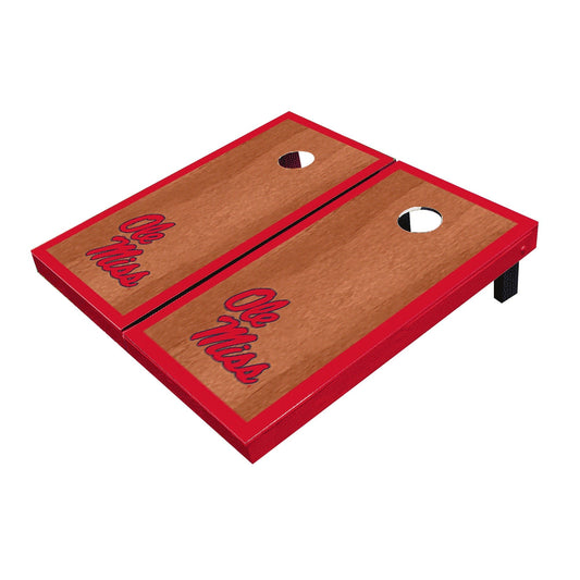 Ole Miss Rebels Red Rosewood Matching Border Cornhole Boards