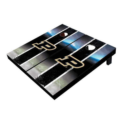 Purdue Boilermakers Field Long Stripe Matching Black Cornhole Boards