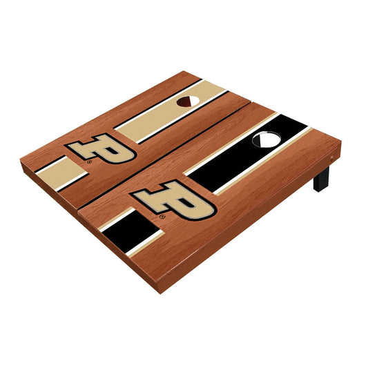 Purdue Boilermakers Rosewood Alternating Long Stripe All-Weather Cornhole Boards