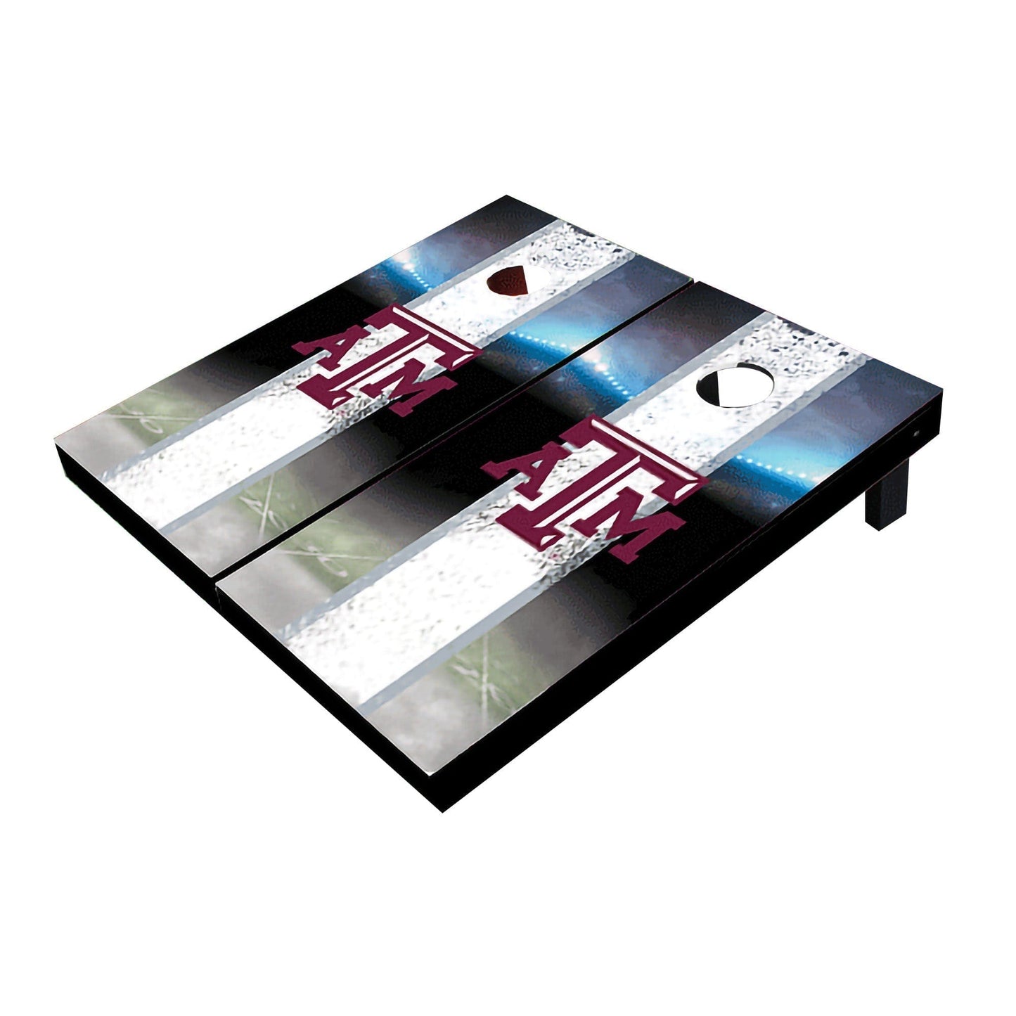 Texas A&M Aggies Field Long Stripe Matching White All-Weather Cornhole Boards
