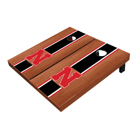 Nebraska Cornhuskers Black Rosewood Matching Long Stripe Cornhole Boards