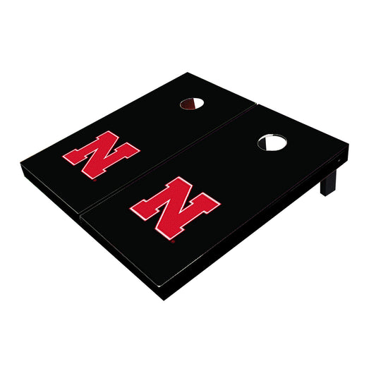 Nebraska Cornhuskers Black Matching Solid Cornhole Boards