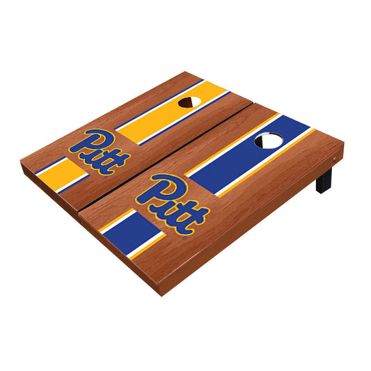 Pittsburgh Panthers Rosewood Alternating Long Stripe Cornhole Boards