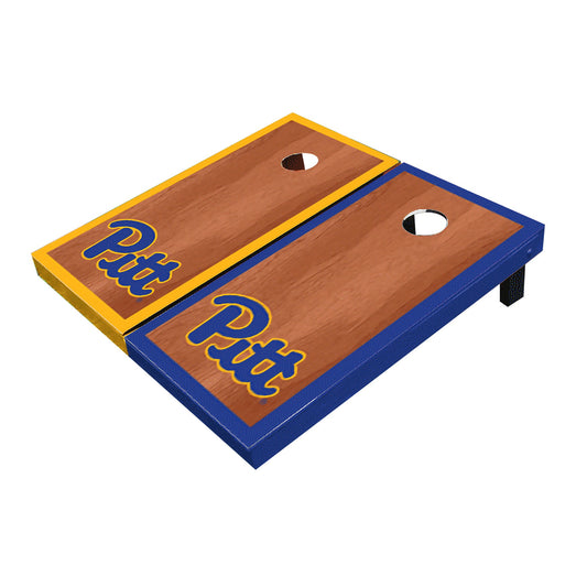 Pittsburgh Panthers Rosewood Alternating Border Cornhole Boards