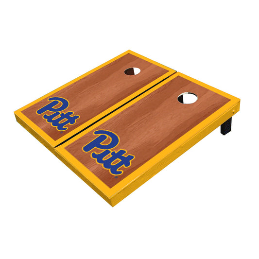 Pittsburgh Panthers Yellow Rosewood Matching Border Cornhole Boards