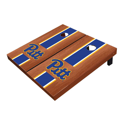 Pittsburgh Panthers Royal Rosewood Matching Long Stripe All-Weather Cornhole Boards