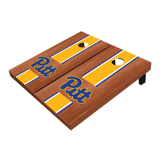Pittsburgh Panthers Yellow Rosewood Matching Long Stripe Cornhole Boards