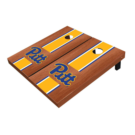 Pittsburgh Panthers Yellow Rosewood Matching Long Stripe All-Weather Cornhole Boards