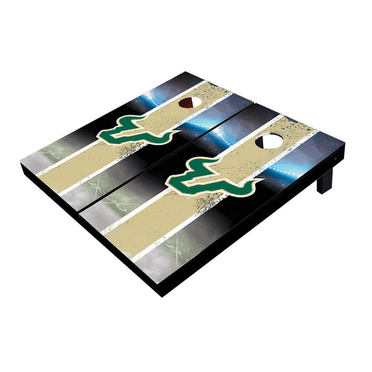 South Florida USF Bulls Field Long Stripe Matching Gold Cornhole Boards